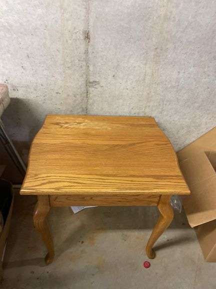 Wood Side Table with Drawer