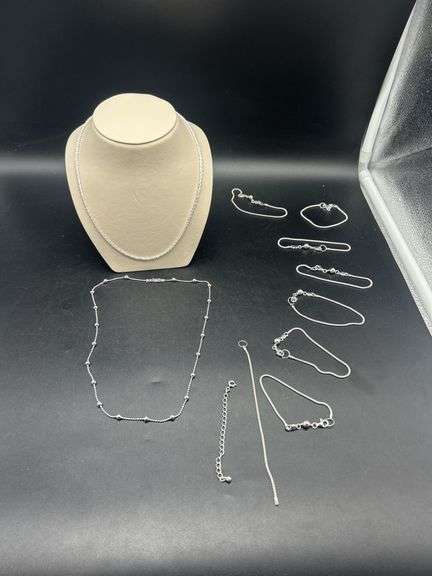 Assorted Sterling Silver Necklaces and Bracelets image