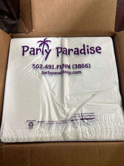 Party Paradise Plastic Shopping Bags - 12x7x23, Lot of 6 Boxes