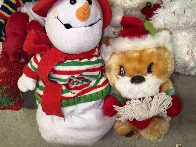 Assorted Holiday Plush Toys and Pillow