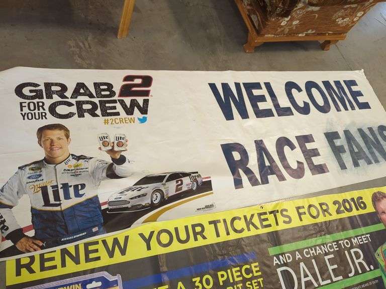 2016 NASCAR Banners - Welcome Race Fans & Dale Jr. Irwin Screwdriver Bit Set Promotion image