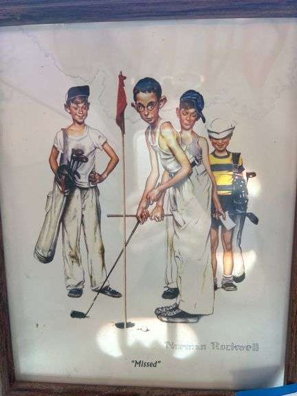 Assorted Home Decor - Norman Rockwell Print, Mason Jar Table Lamp, and More