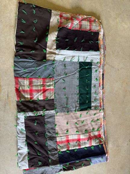 Handmade Patchwork Quilt with Floral Backing image