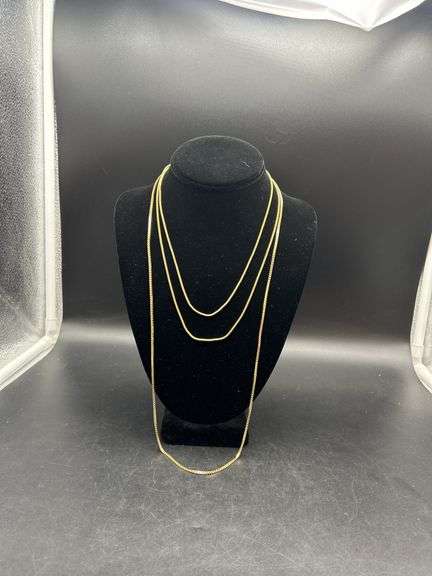 Three Gold Tone Necklaces image