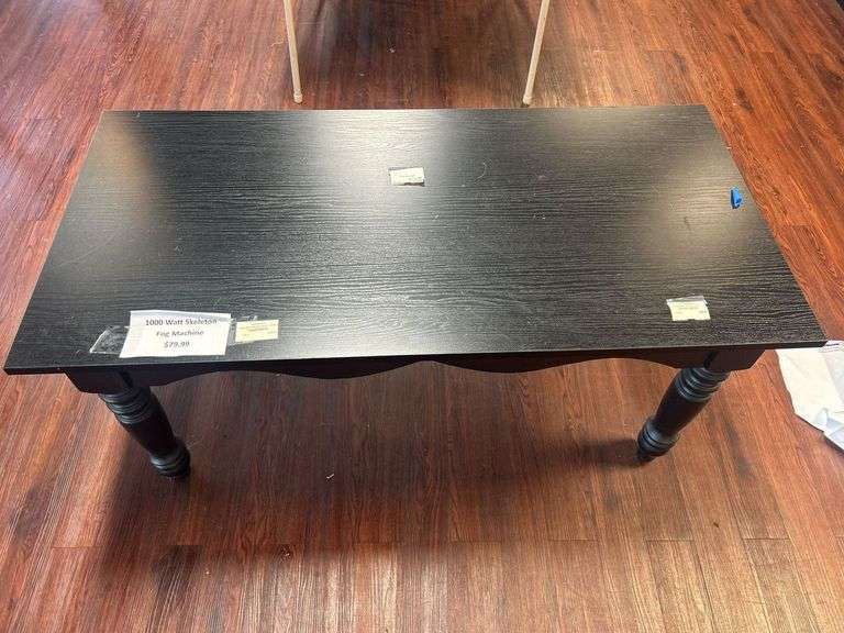 Black Wood Coffee Table with Turned Legs