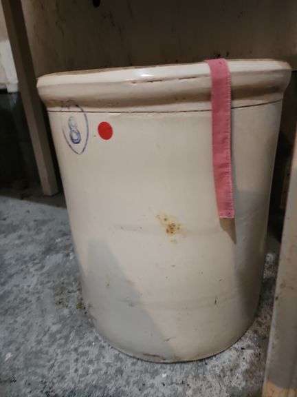 White Stoneware Crock with "8" Mark image