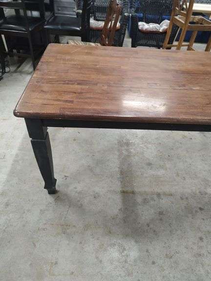 FARMHOUSE STYLE DINING TABLE DOES HAVE SOME FINISH SCUFFS - 60X36X30
