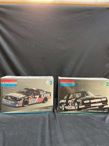 Monogram Model Car Kit Lot: #7 Exide Thunderbird & #3 Goodwrench Monte Carlo