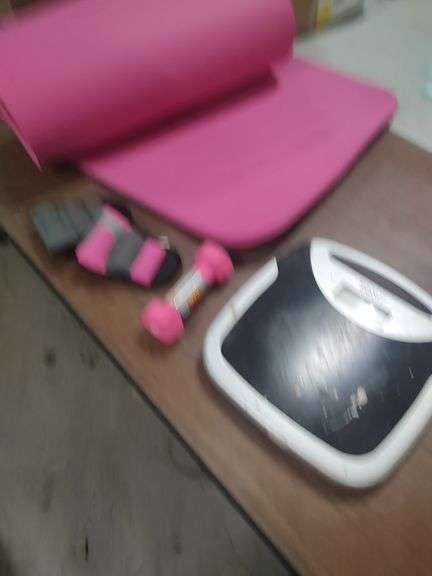 WEIGHT SCALE AND EXERCISE ITEMS