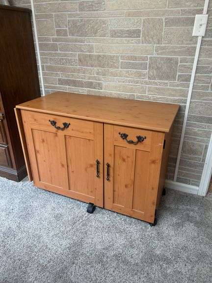 Rolling Craft Storage Cabinet with Shelves image