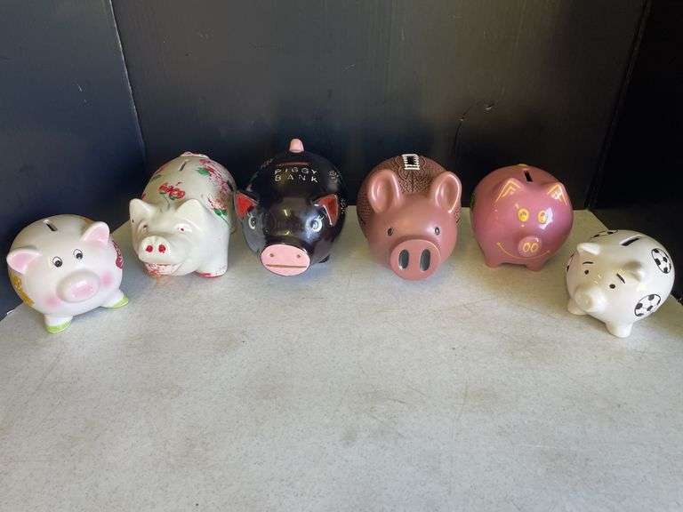 Assorted Piggy Bank Collection - Set of 6