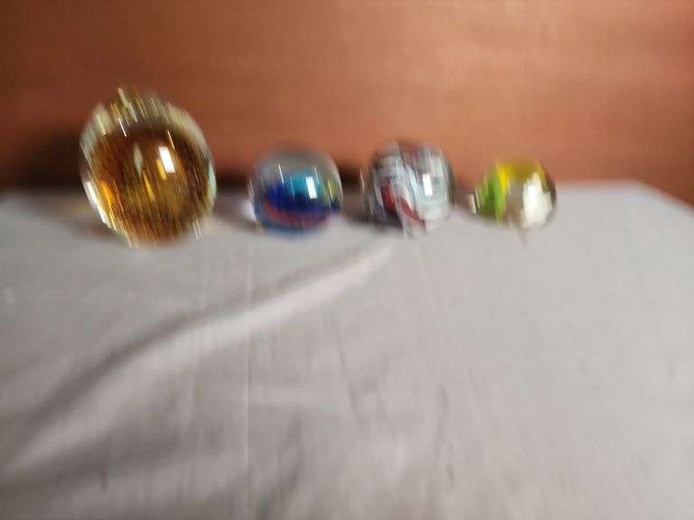 Collection of Four Decorative Glass Paperweights image