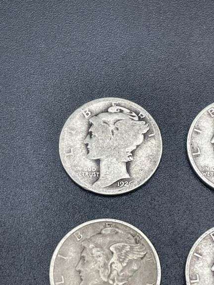 TWELVE MERCURY DIMES
