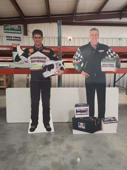 Two Interstate Batteries Racing Cardboard Cutouts image