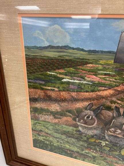 Framed Steve St. Clair Print "Mail Pouch Bunnies"