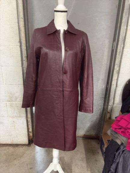 WOMENS-COLEHAAN- CABERNET LEATHER- COAT-SIZE M- image