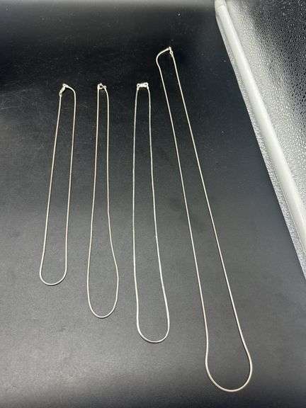 Four Italy 925 Sterling Silver Snake Chains image