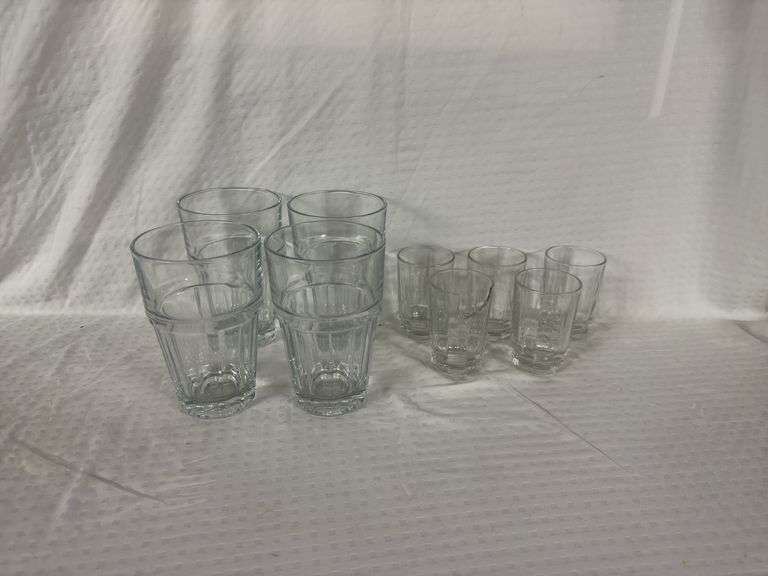 Set of 9 Glass Drinking Glasses