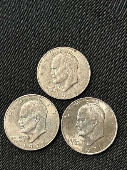 1971 Eisenhower One Dollar Coins - Lot of 4