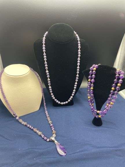 Three Amethyst Bead Necklaces image