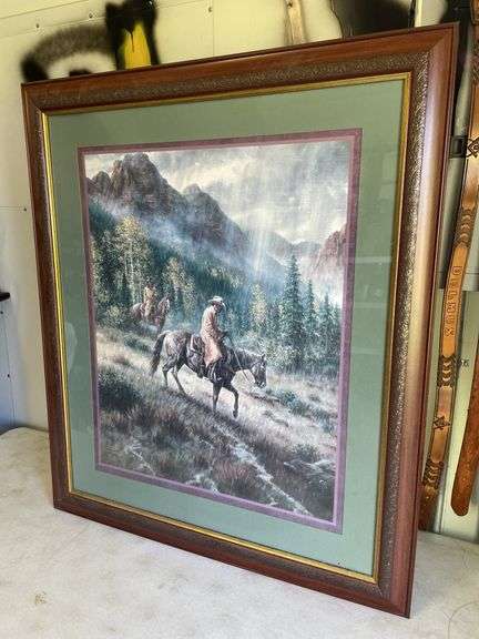 Framed Print of Cowboys Riding in the Mountains by Jack Terry