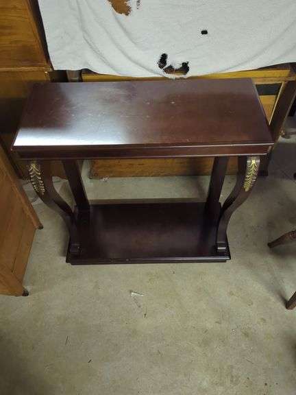 Dark Wood Console Table with Shelf