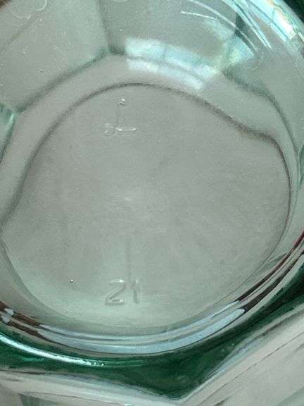 Set of Two Green Tinted Drinking Glasses
