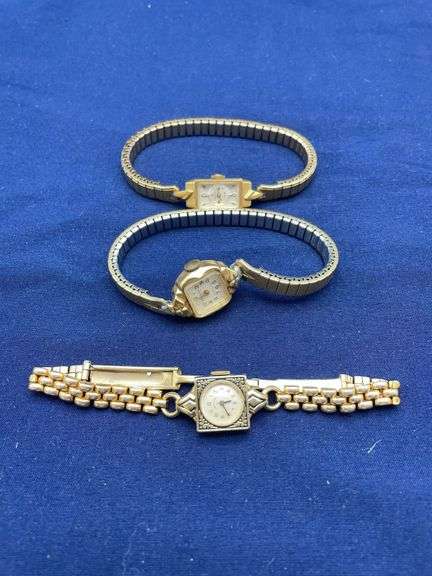 Three Ladies' Wristwatches: Helbros, W. Warrick, and Gemex image
