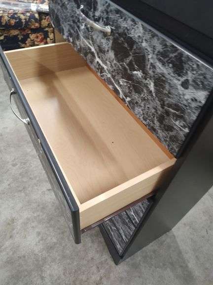 5 DRAWER CHEST WITH MARBLE LOOK FRONT - 30X16X48