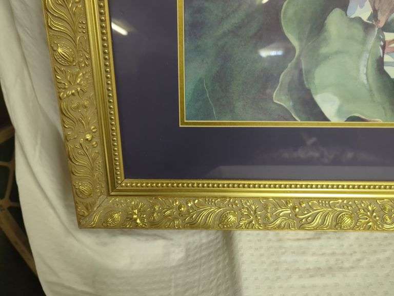 Framed Floral Watercolor Painting