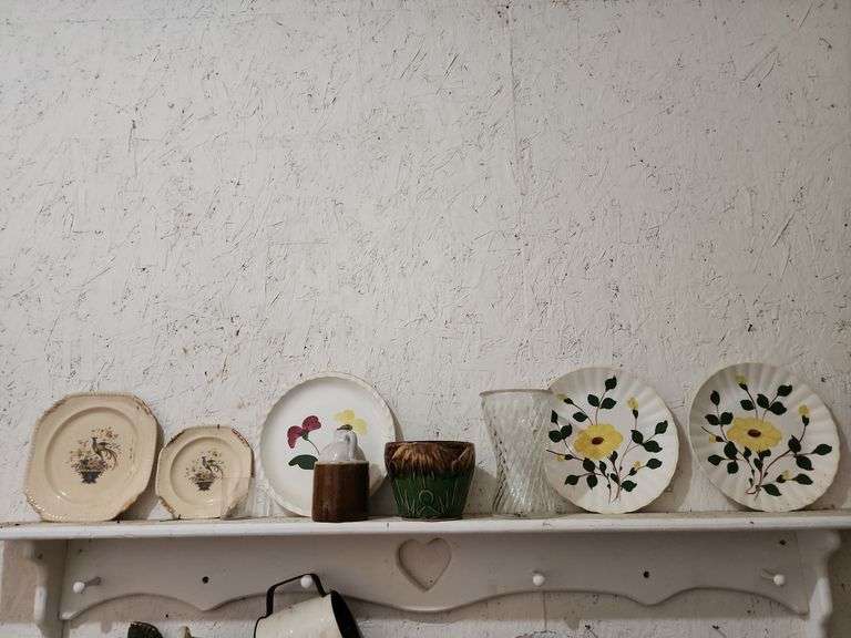 Collection of Decorative Plates, Pottery, and Stoneware Jug image