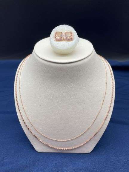 Rose Gold Tone Jewelry Set: Necklace and Earrings image