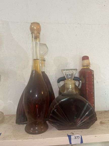 Collection of Decorative Glass Bottles and Decanters image