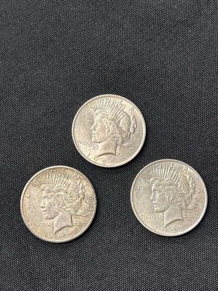1923 Peace Silver Dollars - Lot of 3