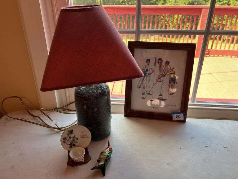 Assorted Home Decor - Norman Rockwell Print, Mason Jar Table Lamp, and More image