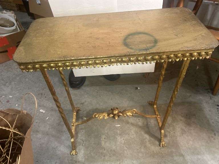 Gilt Metal Table with Ornate Details image