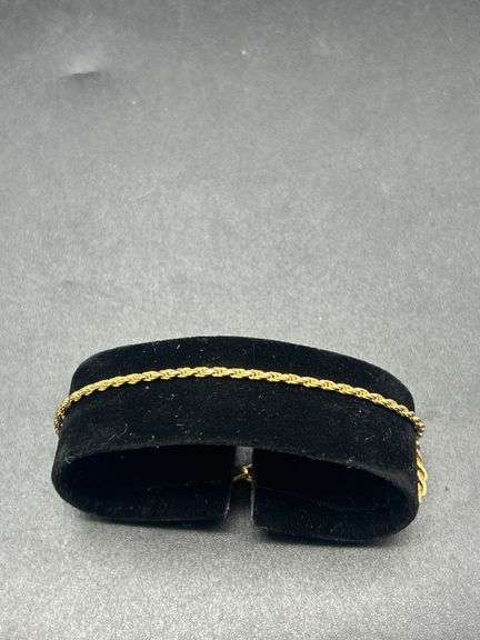 925 Italy Gold Tone Rope Chain Bracelet image