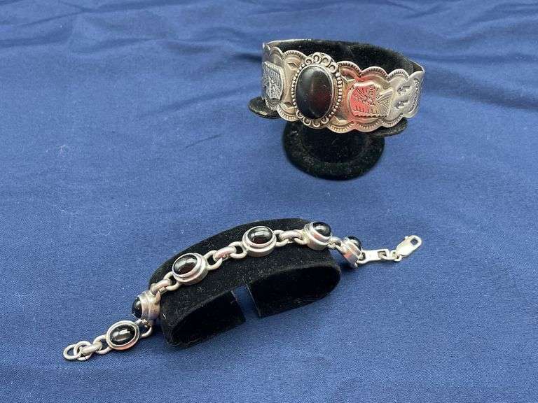 Sterling Silver & Onyx Bracelet Assortment image