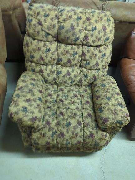 Upholstered Armchair with Leaf Pattern