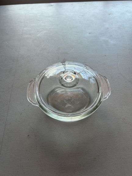 Fire-King Glass Casserole Dish with Lid - 405 Made in USA image