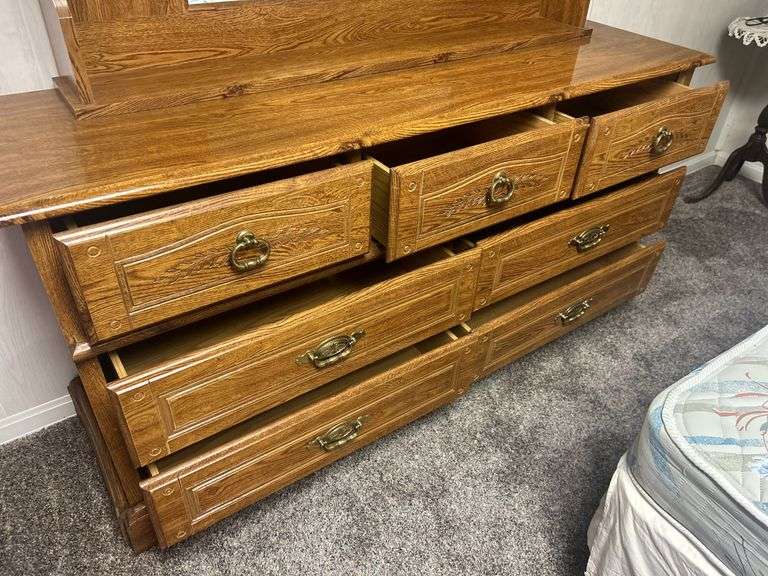 Oak Dresser with Mirror