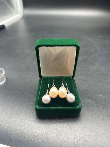 Two Pair of Pearl Earrings image