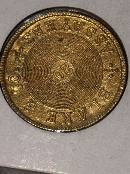 CALIFORNIA GOLD 1855 20 DOLLARS BLAKE AND COMPANY ASSAYERS  POSSIBLE REPLICA