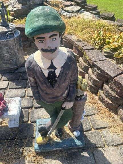 Concrete Golf Caddy Lawn Statue image