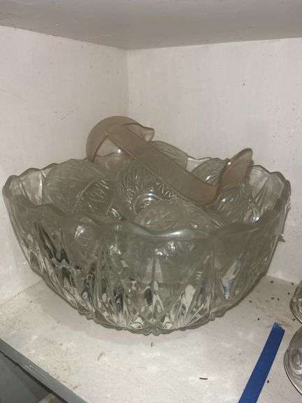 Crystal Punch Bowl Set with Cups and Ladle image