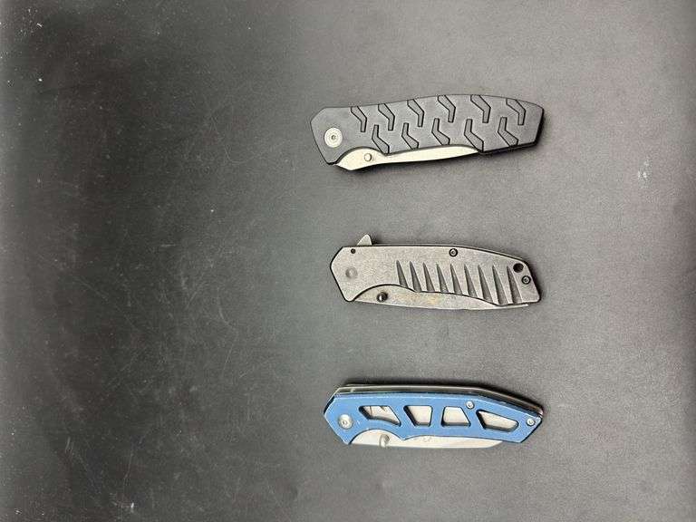 Three Folding Pocket Knives: KutMaster & Ozark Trail, Cabela's
