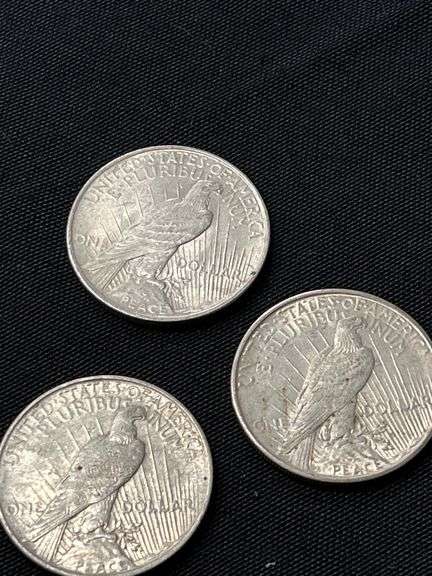 1923 Peace Silver Dollars - Group of Three