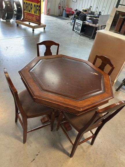 Kathy Ireland Home Octagonal Game Table with 4 Chairs image