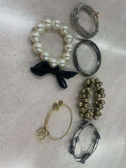 Collection of Assorted Fashion Bracelets - Pearl, Metal, Charm, and More image
