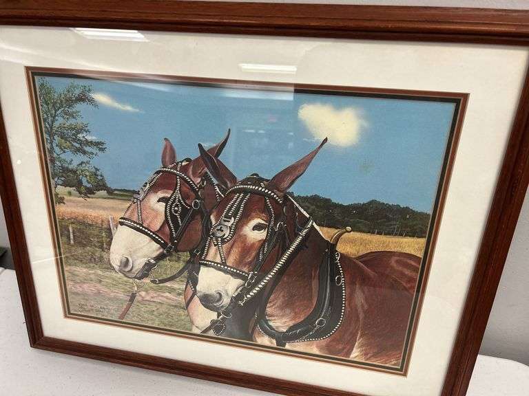 Steve St. Clair Framed Art Print of Mules
